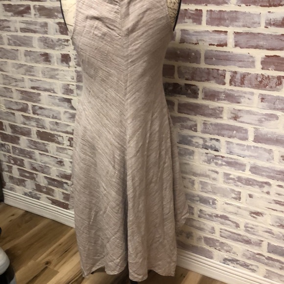 FEVER Sleeveless midi, almost maxi dress. Size Medium. Tan color. Measures 36” - Picture 2 of 5